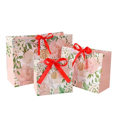 Sacs de mariage à fleurs d'hibiscus pochette cadeau papier rose vert pour vêtement