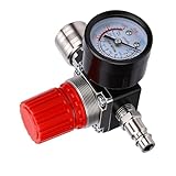 Sorandy Air Compressor Pressure Switch, 175PSI Control Valve with Pressure Meter, 4 Ports 1/4 and 1/8 Inch Switch, with Stainless Steel Construction, Ideal for