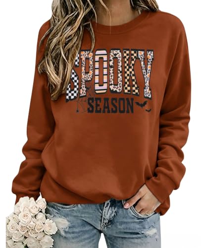 Halloween Sweatshirts for Women : Spooky Season Ghost Sweatershirt — view 4