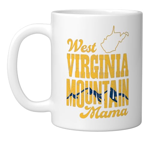 West Virginia Mountain Mama WV Pride Appalachian Hiking Ceramic Mug, White