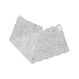 Ruban de bordure en dentelle en nylon doux à broder for bandeaux, bouquets, élastiques à cheveux, décorations de maison et de mariage, emballage cadeau, 17 cm x 10 verges (rouge) ( Color : White )