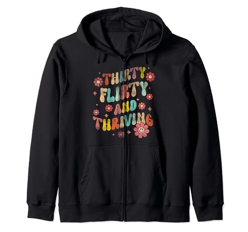 Treinta coqueta próspera Groovy 30 cumpleaños retro 30 años Sudadera con Capucha