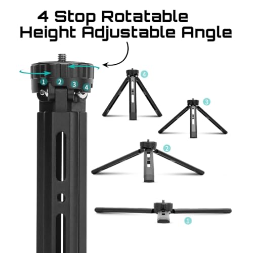 Image of GetZget Aluminium Universal 4 Stop Height Adjustable Tripod Table Mount Compatible with Ronin 2 /3 /4, RSC Series, OM 4 /5 /6 /7 Mobile & Zhiyun DSLR 4Kg Load Capacity 1 /4 inch Screw Compatible Accessories