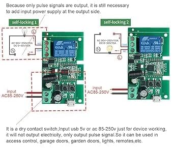 Wiring diagrams for self-locking modes.