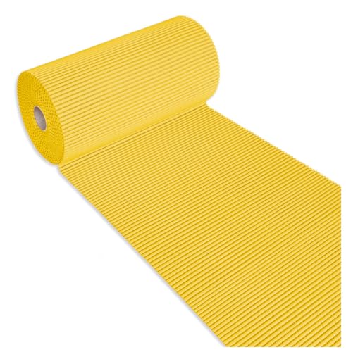 emmevi Alfombra de goma suave con borde de piscina, rollo de 15 m, multiusos, para debajo del vaso del fregadero, amarillo