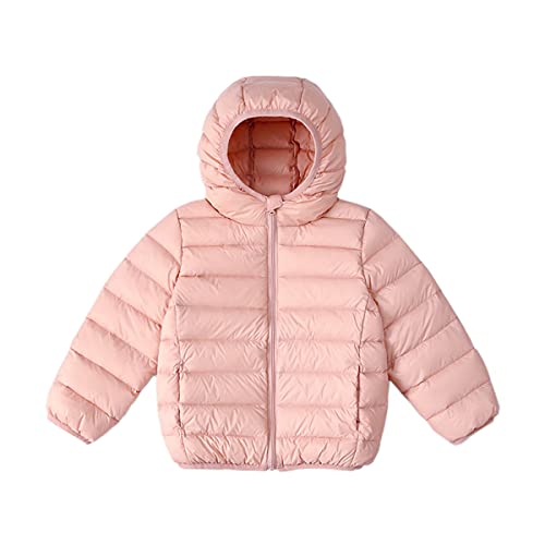 Cozomiz Enfant Blouson Manteau Léger Enfant Garçon Fille Doudoune à Capuche Veste à Manches Longues Sport bébé Ski Vêtement 6-7 ans Rose Cover