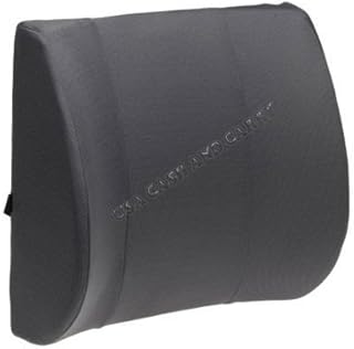 Orthopedic Wedge Lumbar Support Back Cushion Pillow Memory Foam & Synthetic (PU) Leather. This Lumbar Support is Perfect for The Office Chair or The car by USA Cash and Carry - PrimeTrendz TM (Black)