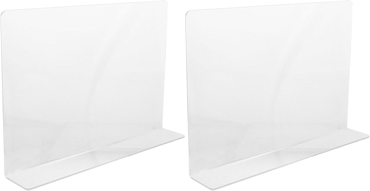 2pcs Kitchen Sink Splash Guard - Clear Acrylic Countertop Splash Guard - Water Blocking Plate for Preventing Spills Home Sink 16 X 8 X 2 Inch