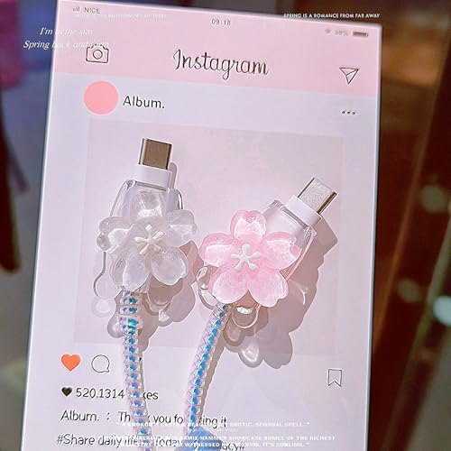 Protector de cable de flores para iPhone ideal para regalar a usuarios de iPad Pro floral 6