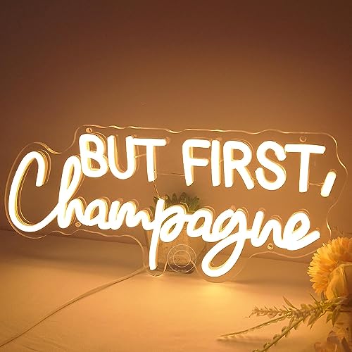 SYLHOME But First Champagne Led Neon Light Sign Party Backdrop Wall Decor by SYLHOME - Used condition - Image 9