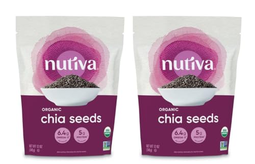 Nutiva, Organic Chia Seed, Black, 12 oz (340 g) (Pack of 2)