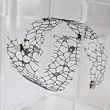 JJMOLLE Jumping Spider Enclosure Accessories, 4 PCS Jumping Spider Netting with Magnets, Jumping Spider Habitat Accessories, Tarantula Praying Mantis Enclosure Accessories (4pcs Black)