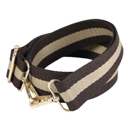 Lekesky Purse Strap Replacement Crossbody Purse Strap for Women Golden Buckle Adjustable Bag Straps Replacement (1.5 inch Vintage Brown & Tan Striped)