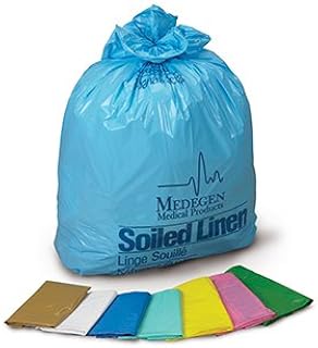 Medegen 112 Laundry and Linen Bag, Star Seal, Coreless Roll, LLDPE Film, Flat Pack, Yellow/Red, 1.30mil Thickness, 20-30 Gallon Capacity, 30.5