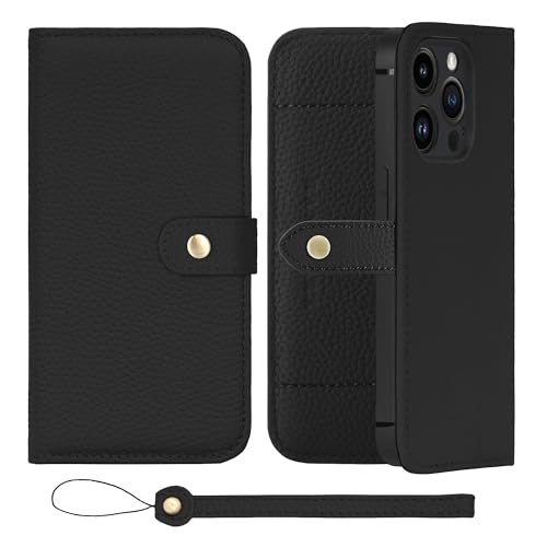 HANATORA for iPhone 15Pro �P�[�X �蒠�^ �{�v �X�}�z�P�[�X �X�}�z �X�^���h �X�g���b�v �t�� �V�������N�J�[�t���U�[ �x���g���� �}�O�l�b�g�Ȃ� �u���b�N H1SPB-15Pro-Black �M�t�g �a���� ���� �j�� �ޏ� 