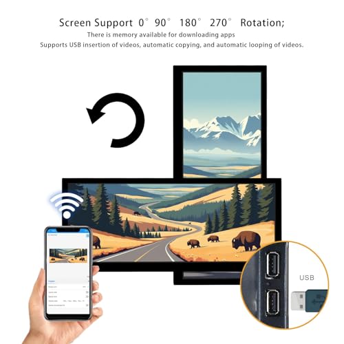 Image of VSDISPLAY 10.3'' Touch Monitor 1920x720 Supports USB Autoplay Split Screen | for Elevator Restaurants Supermarket Store Extra Advertising Display