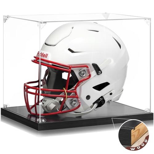 JupDec Football Helmet Display Case, Full Size Acrylic...