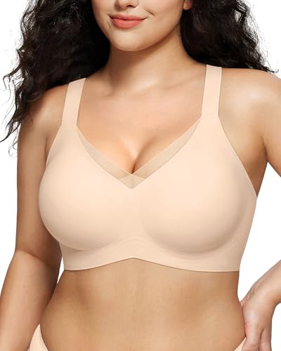 Lace V Seamless Bras for Women No Underwire Bralettes Push Up Wireless Supportive Full Coverage Everyday Bras