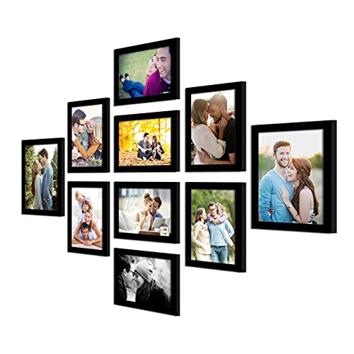 Image of Photo Frame For Wall Set of 10, Black Picture Frames For Bedroom, Livingroom, Home and Office Wall Decoration (Size -6x8,5x7 Inch)