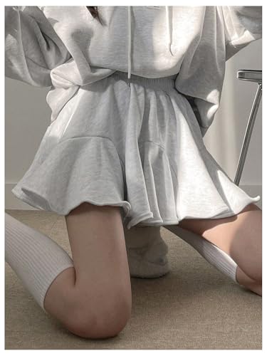 OYOANGLE Women's Ruffle Lettuce Trim Mini Skirt High Elastic Waist Flared A Line Y2k Skirts4