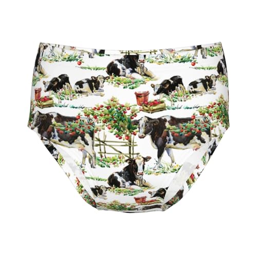 Watercolor Farm Animals Cows Girls' Underwear Soft Cotton Little Girls Panties Comfort Briefs