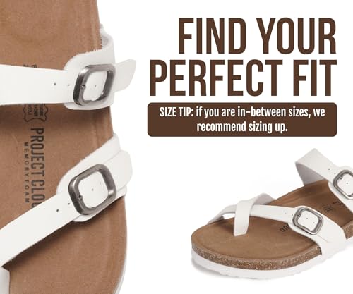 Image of Project Cloud 100% Genuine Leather Womens Sandals -Lightweight Womens Slides Memory Foam Insole & Cork Footbed Sandals Women - Non-Slip Beach Essentials Summer Sandals for Women 2026 (Lian)