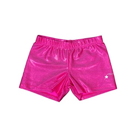 Destira Mystique Gymnastic Shorts, Dance Tumbling Athletic Sport Shorts, Berry Pink - Child Medium (8) Cover