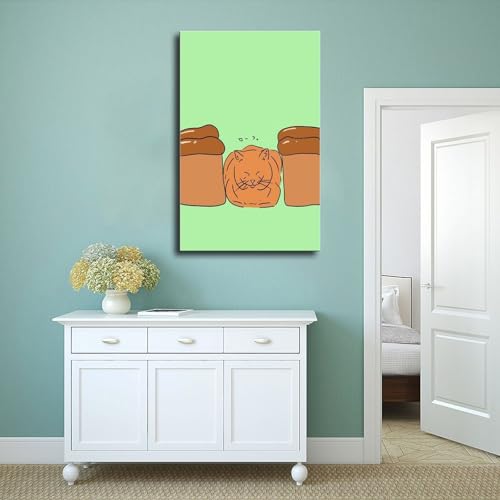 Art mural en toile vert citron 61x91 cm de qualité supérieure