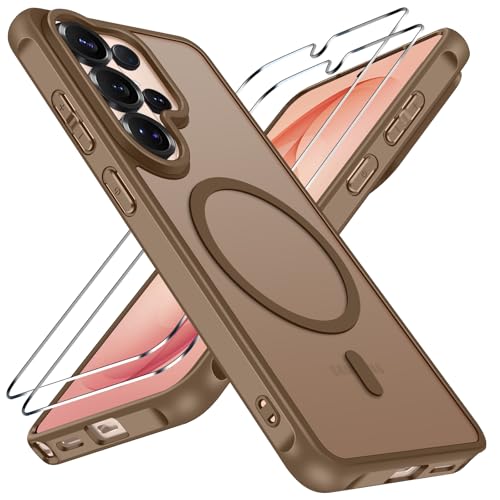 ivoler 3-in-1 Magnetic Case for Samsung Galaxy S26 Ultra 5G 6.9'' with 2 Pack Screen Protector [MagSafe Compatible] [Military Grade Drop Protection]Slim Translucent Shockproof Phone Cover-Light Brown
