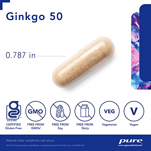 Pure Encapsulations Ginkgo 50 160 Mg | Ginkgo Biloba Supplement To Support Oxygen, Blood Circulation, And Mild Memory Problems Associated With Aging* | 120 Capsules #TOP2