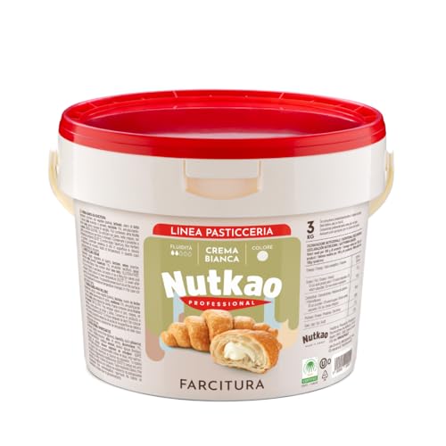 Linea Professional Nutkao Crema Spalmabile Secchiello da 3 Kg Per Farcitura (Crema Bianca)