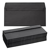 Juvale 100 Pack #10 Black Business Envelopes - Value Pack Square Flap Envelopes - 4 1/8 x 9 1/2 Inches - 100 Count, Black