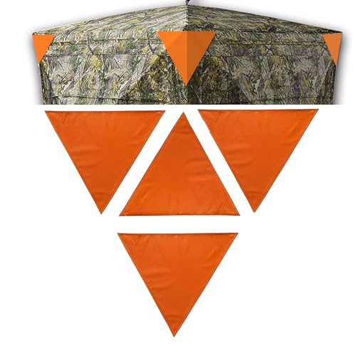 Hunt Quiet Blaze Orange Safety Blind Panels – Magnetic Hunting Safety Panels for Ground Blinds, Set of 4, 15 3/4 inch per Side, 100+ sq in Coverage, High Visibility for Deer & Turkey Hunting
