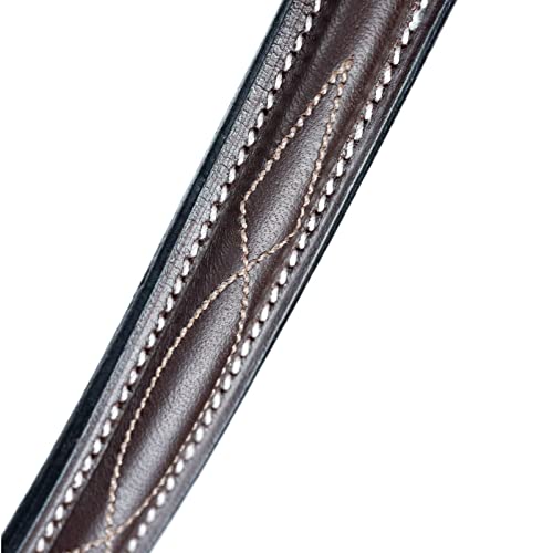 Equinavia Valkyrie Fancy Stitched Leather Standing Martingale - Chocolate Brown - Cob #TOP4