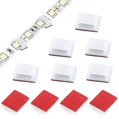 Strip Light Mounting Clips Manyee Adhesive Cable Clips Strip Light Holder Bracket 100Pcs Clamps Wire Management Cord Organizer For 10Mm(3/8") Wide Strip Light Car Wire Ties Office Home #TOP2