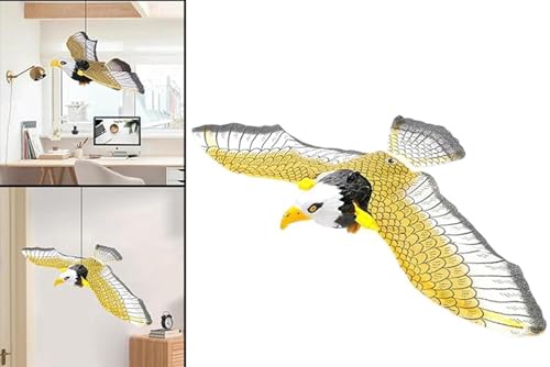 Image of Flying Eagle Bird with Spread Wings Toy for Kids| Battery Operated Fly Eagle Toy with Hanging String and Sound | Animal Figure Toys for Toddler Kids | Birthday Gift for Boys and Girls