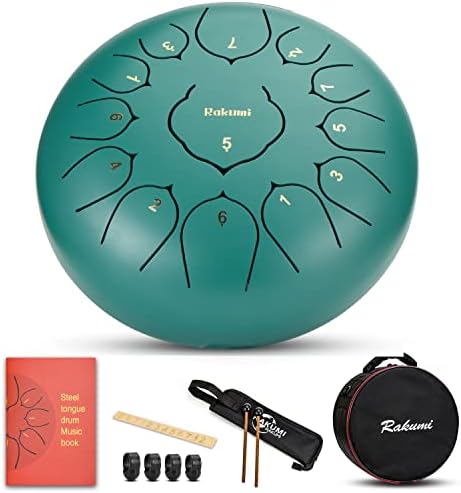 Steel Tongue Drum-13 Note 12 Inch Percussion Instrument Lotus Hand Pan Drum C key with Drum Mallets Carry Bag…