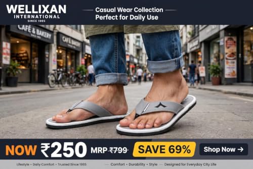 Image of Wellixan's Faux Leather Flip Flops Slipper | Light weight EVA | Anti-Slip Comfortable Thong Slippers | Soft Cushioned Footbed | Durable Casual Daily Wear Slipper | (Size 6-10)