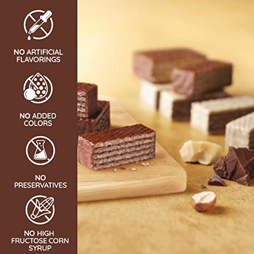 Loacker Gardena Chocolate, Premium Milk Chocolate Covered Crispy Wafer Snack Bars with Chocolate Cream Filling, Pack of 25 individually wrapped snacks