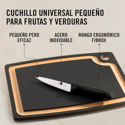 Miniatura 3 de Victorinox Fibrox Cuchillo De Cocina, Cuchillo Universal Pequeño Para Fruta Y Verdura, 12 Cm, Hoja Recta, Afilado, Acero Inoxidable, Negro