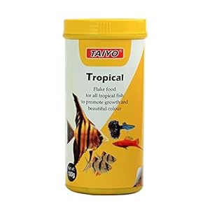TAIYO Flakes Nutritionally Balanced Premium Staple Diet with Active Life Formula for All Tropical Fishes, 100 g