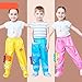 HSTiSan Toddlers Boys Girl Rain Pants Waterproof Dirty Proof Trousers Rain Poncho Kids Rainwear Hood Rain Jacket Coat 1-12Y (US, Age, 3 Years, 4 Years, Pink-giraffe)