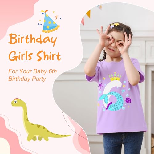 Image of Lovekider Girls Birthday T Shirts Cotton Short Sleeve T-Shirts Tee Party Clothing 3-6 Years