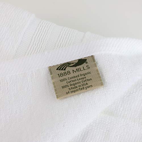 Made Here American Heritage By 1888 Mills 100% Organic Cotton Luxury Washcloth(8Pk) - White #TOP3