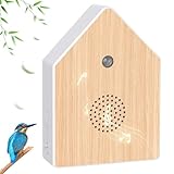 Vogelgezwitscher Box Bewegungsmelder mit Wandhalterung, Naturgeräuschebox Vogel Gesang mit Entspannender Vogelgesang Waldquelle, Naturgeräusche Soundbox Vogelzwitscher (Hausform)