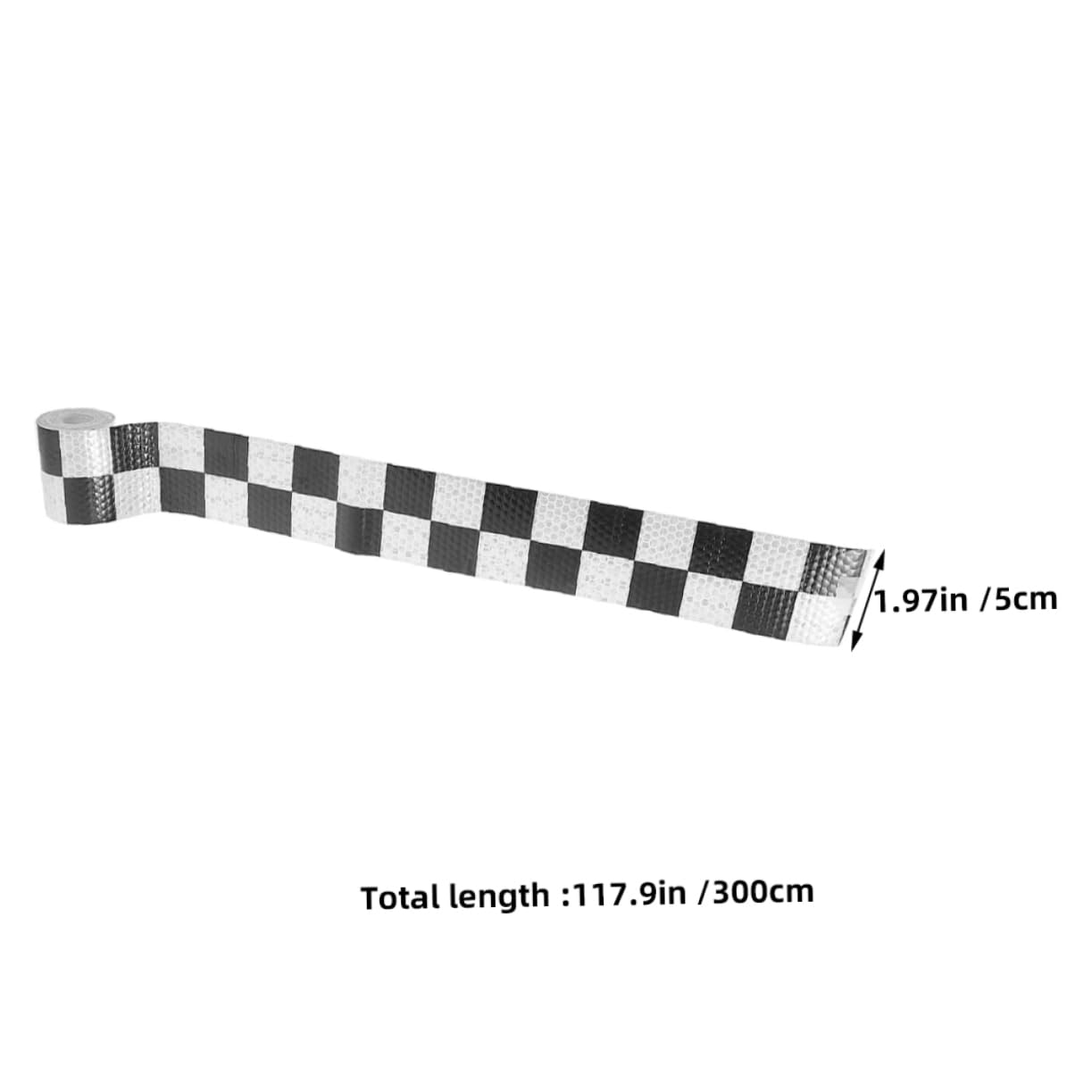 NUOBESTY Waterproof Reflective Tape 2 Rolls 118.11X1.96In Checkered High Visibility Adhesive Safety Warning Tape for Trucks Trailers Vehicles Outdoor Use