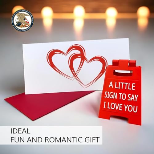Velenti Valentines Day Gifts - Romantic I Love You Sign Figurines - Fun Boyfriend Valentine's Day Gift - Cute Birthday, Christmas, Wedding Gift for Girlfriend, Wife, Fiancee - Mini Sign Decoration