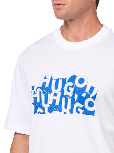 HUGO Men's Repeat Badge Logo Crewneck T-Shirt3
