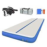 MELCHEF 10ft/13ft/16ft/20ft Air Mat Track Floor Mat Inflatable Gymnastics Tumbling 4/8'' Thick Gym Mats Inflatable Tumbling Mat with Electric Pump for Cheerleading/Gym/Beach/Yoga/Water/Home Use/Park