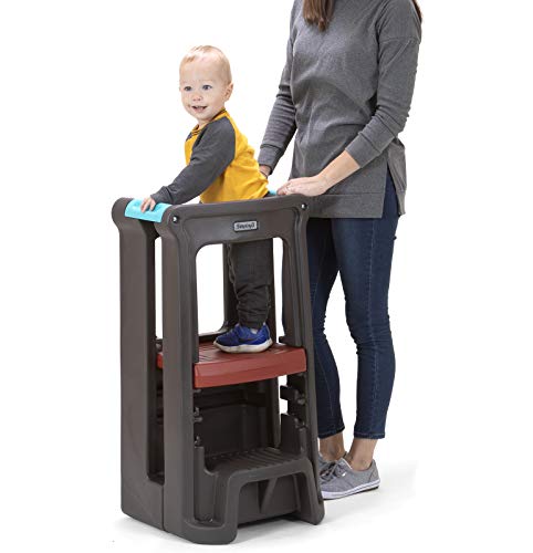 Simplay3 Toddler Tower Childrens Step Stool with Three Adjustable Heights (Espresso Brown)